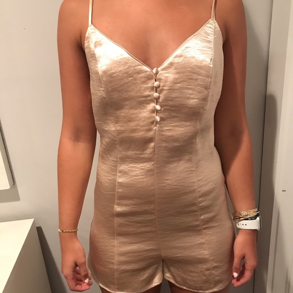 Dresses & Skirts - Gold buttoned romper!